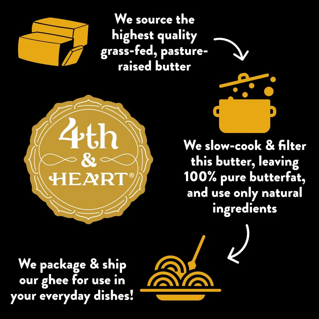 4th & Heart Ghee Spray de Cocina Antiadherente, Alimentado con Pasto, Sin Lactosa, 5 oz