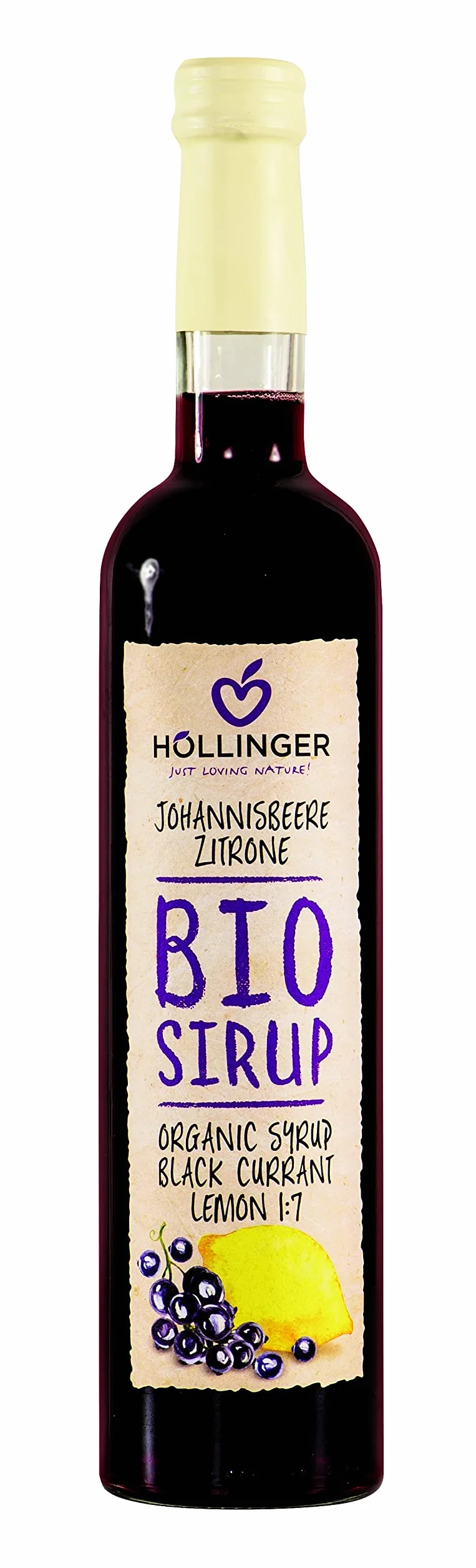 Höllinger Jarabe de grosella y limón orgánico 0.5L vidrio