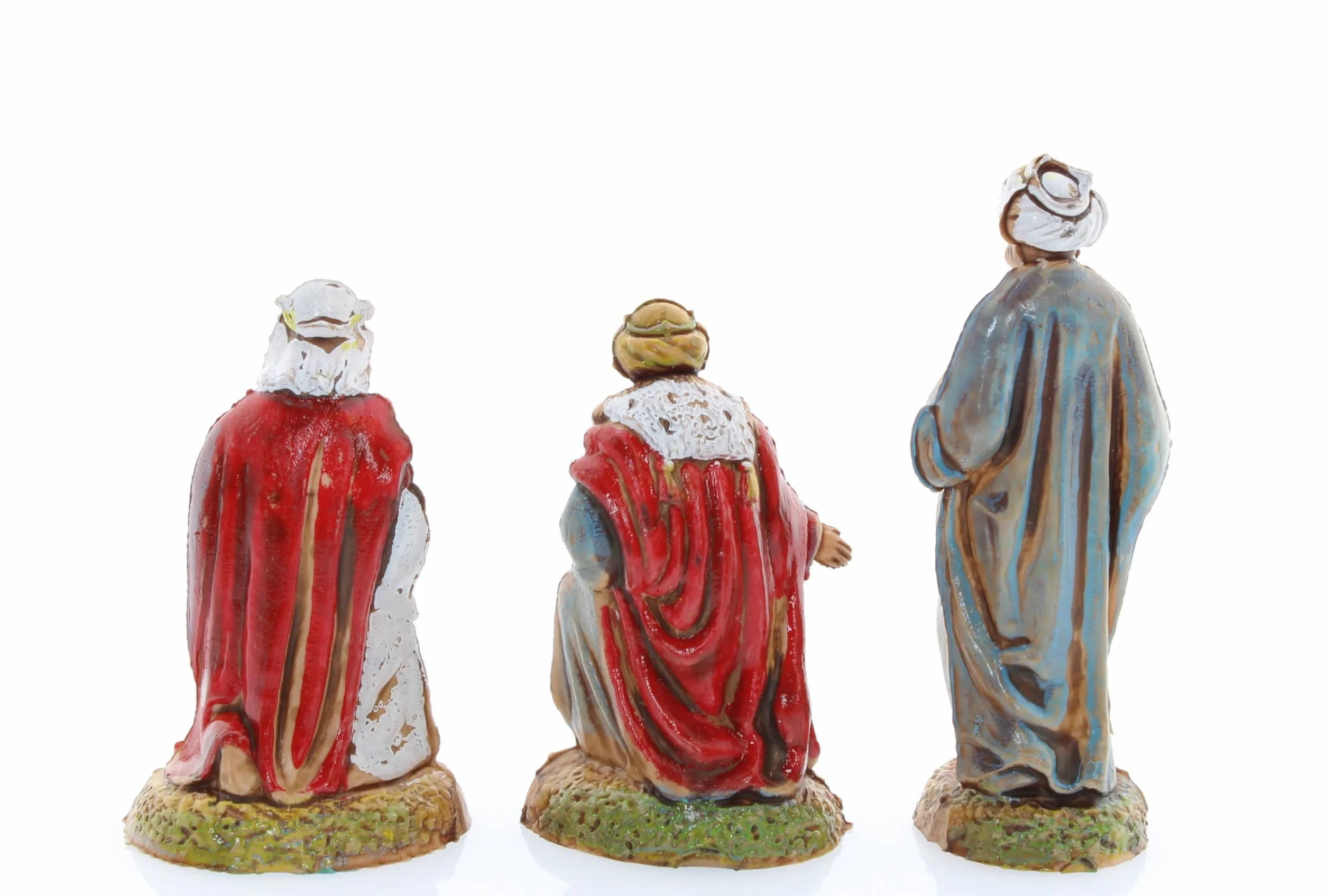 Moranduzzo Trío Reyes Magos Apto para Belén de 6 cm Escala 1:32 – Mini 6 – Figura Irrompible, Estilo '700, Pintada a Mano, Escultor M. Landi