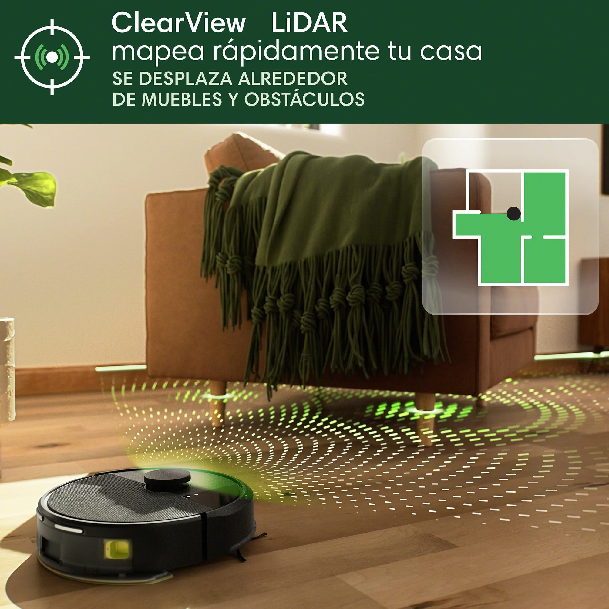 iRobot Roomba 105 Combo Base AutoEmpty Aspirador y friegasuelos 7000Pa 120 mins Clearview LiDAR SmartScrub