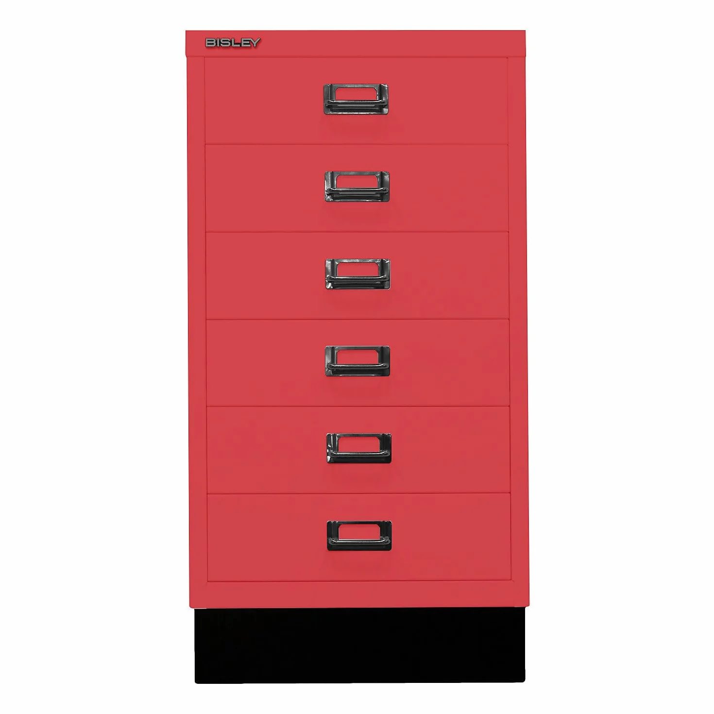 BISLEY | Serie 39 MultiDrawer™ | con zócalo | DIN A3 | 6 cajones | Rojo Cardenal | Negro.
