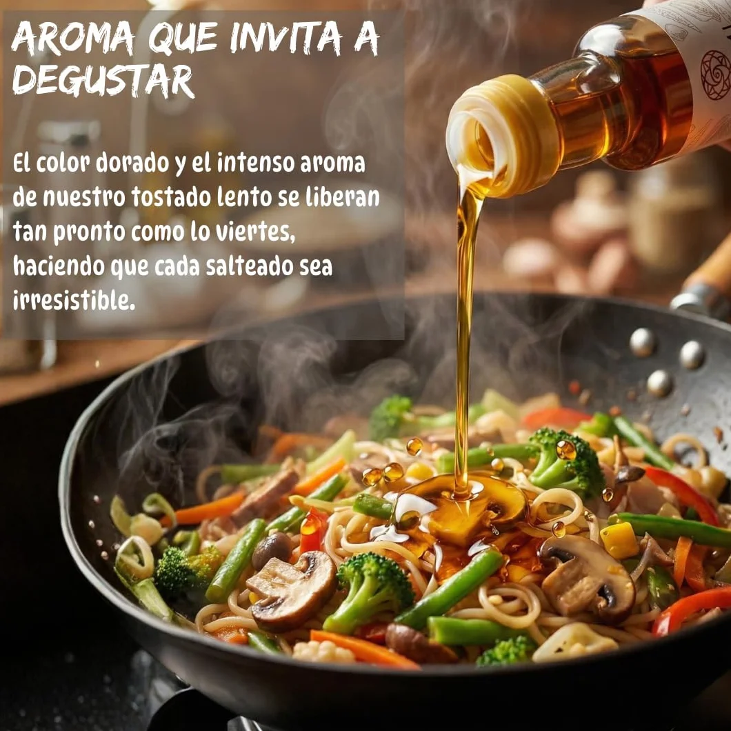 Umami Aceite de Sésamo Tostado 250ml 100% Puro Natural Producido en Japón para Wok Ramen Sushi Ensaladas