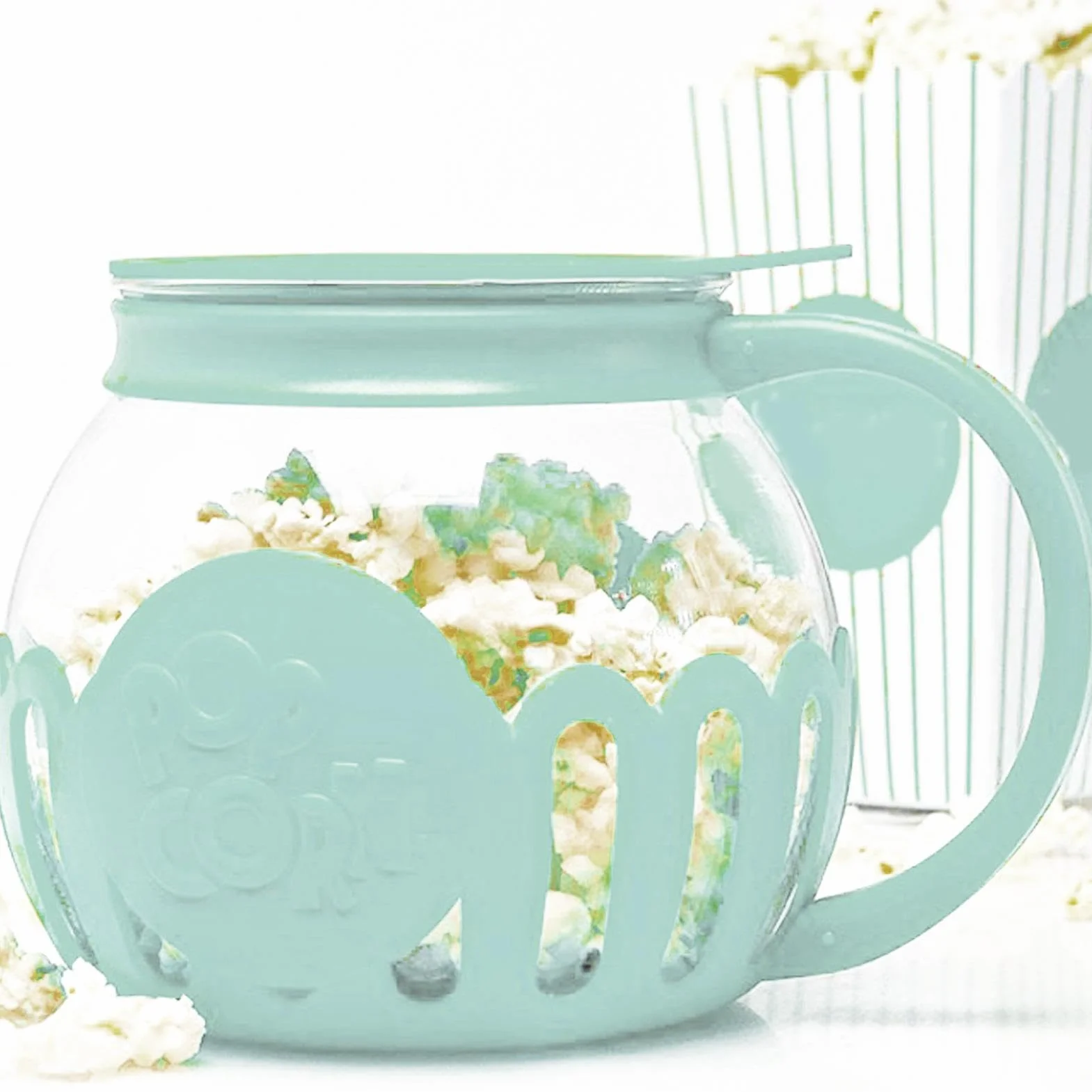Tarro De Palomitas De Maíz 2.13L Micro-Pop Popper Vidrio De Borosilicato Para Microondas