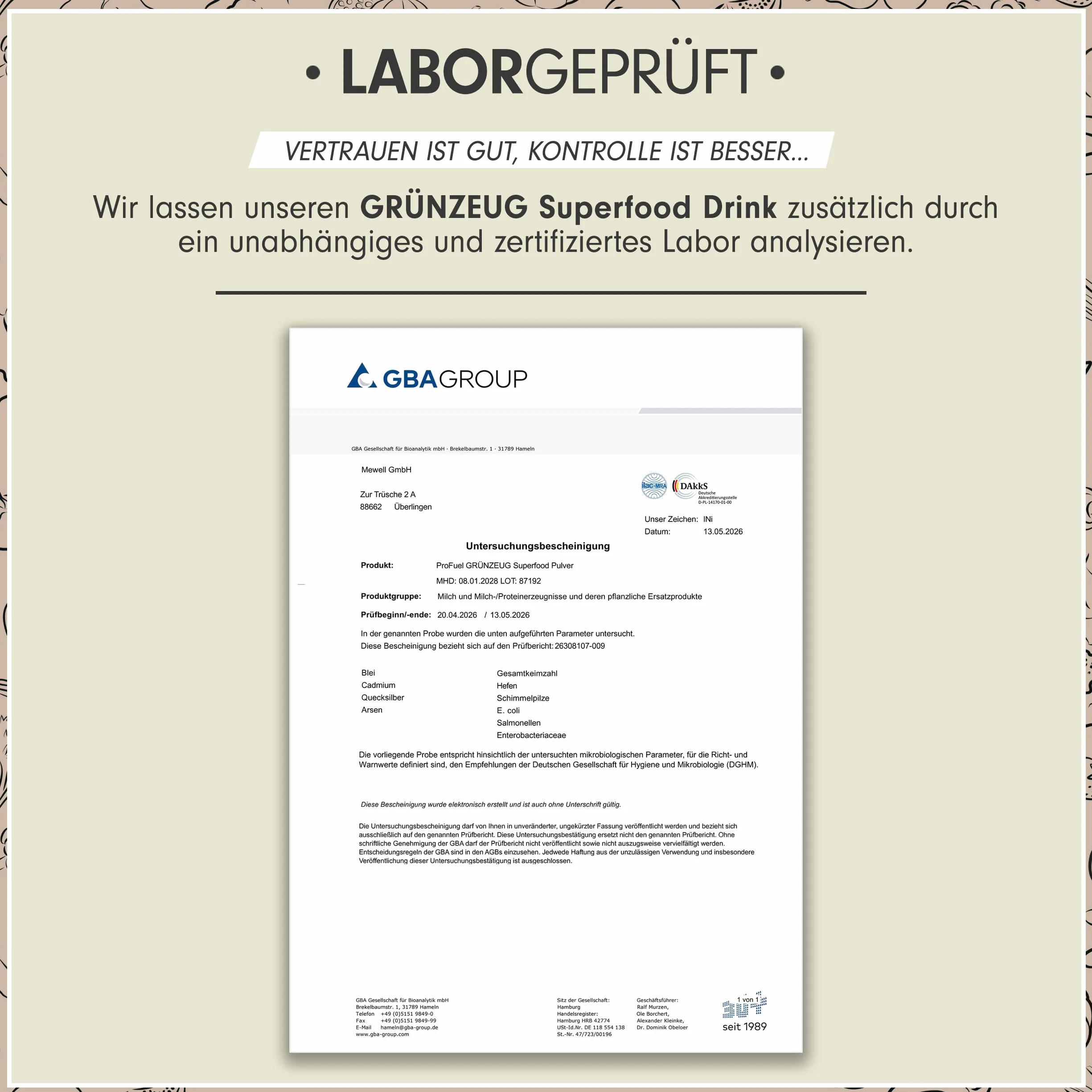 ProFuel Grünzeug Superfood Smoothie Pulver, 300 g Dose (Lemon Lime)