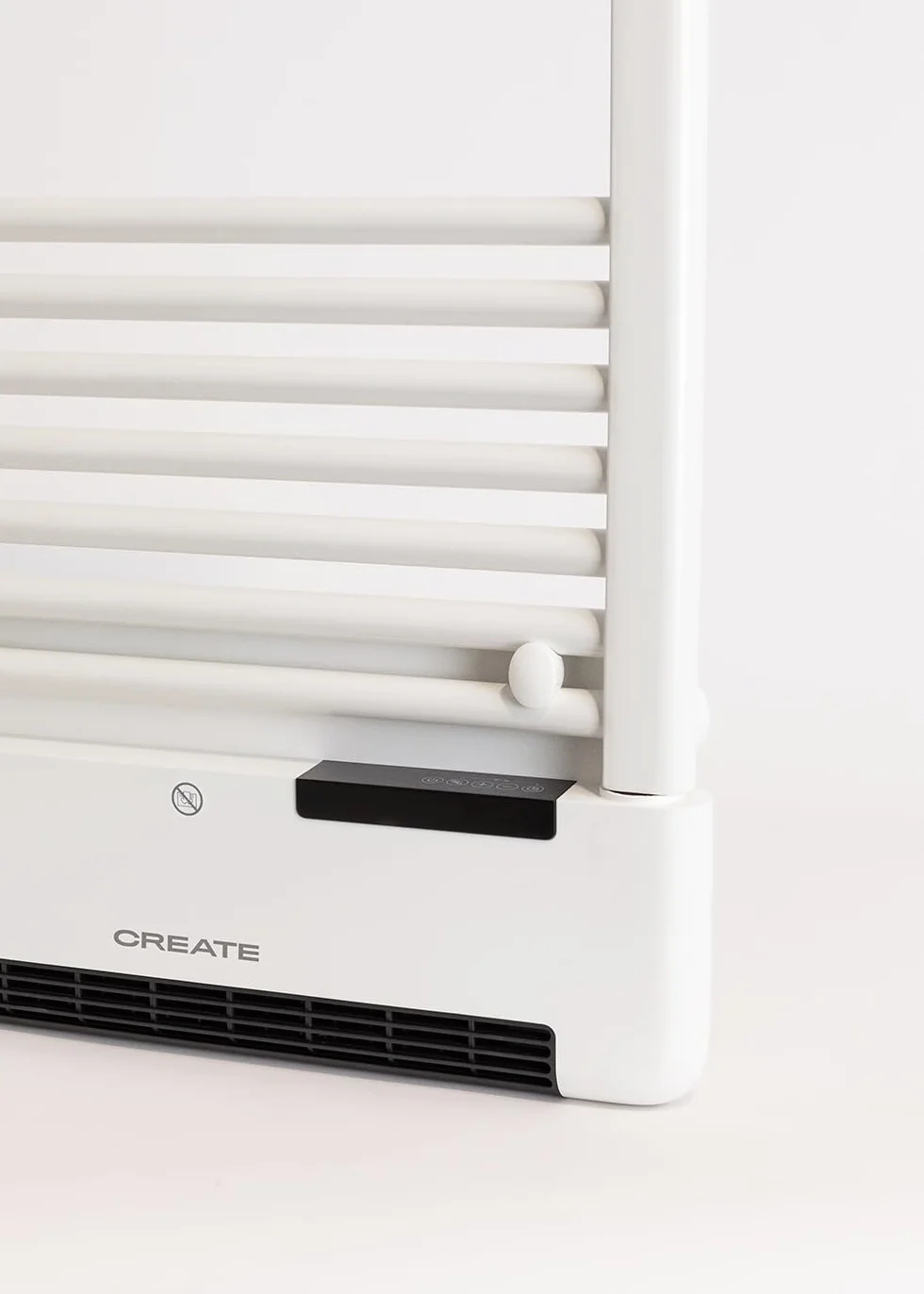 CREATE / Warm Towel Advance/Toallero eléctrico con Calefactor y WiFi Blanco / 51,5x11x115,5 cm/Control Desde la App, Pantalla LDC, 2 potencias, tecnología PTC, deteción Ventanas Abiertas, 1000W