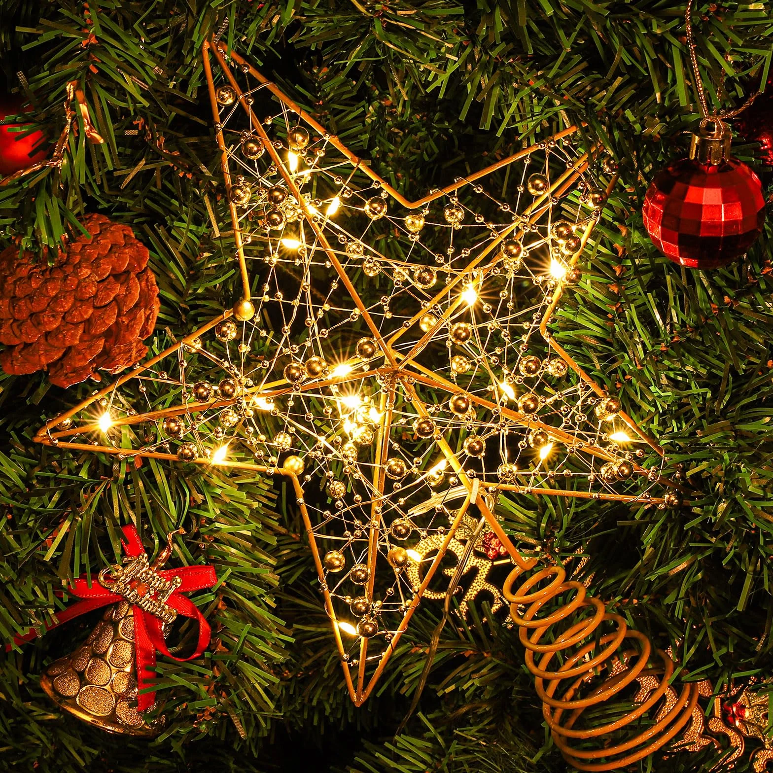 Estrella Arbol Navidad, Diealles Shine Topper de Árbol de Navidad Led con Luces en Forma de Estrella para la Decoración de Festiva (20 x 25 cm)