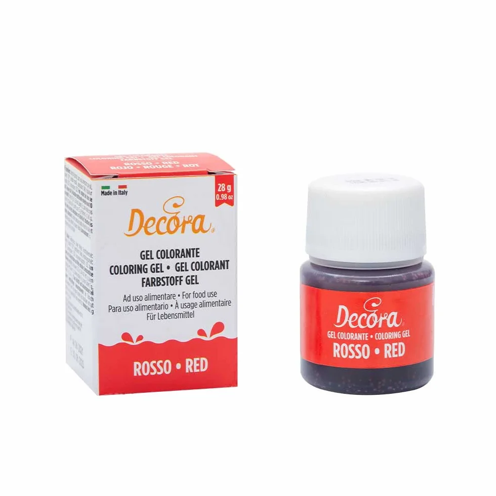 Decora 9600810 Gel Colorante Rojo 28 g para Cubiertas y Decoraciones