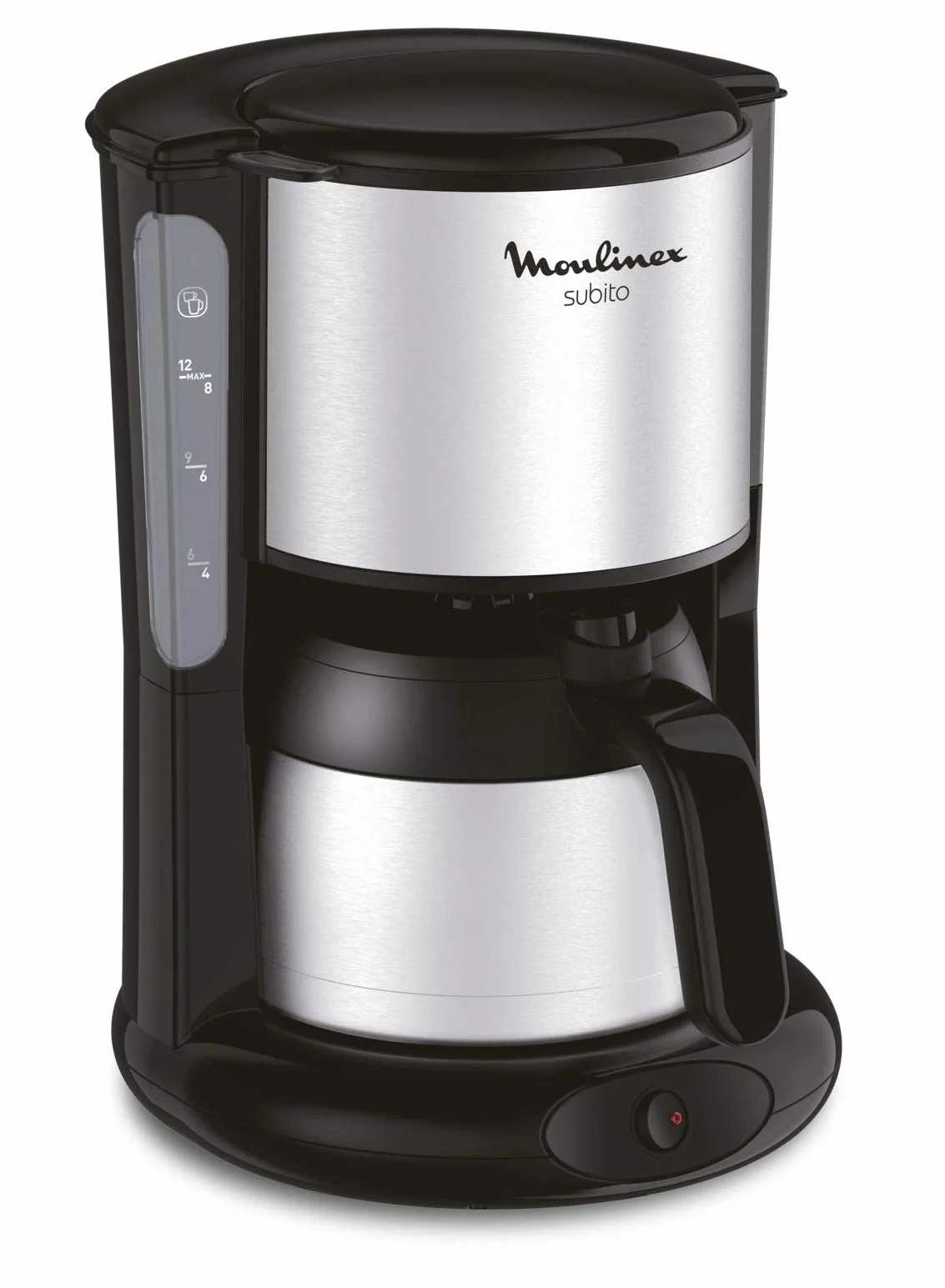 Moulinex FT360811 - Cafetera de goteo, 850 W, 0.9 L, de café molido, acero inoxidable, negro