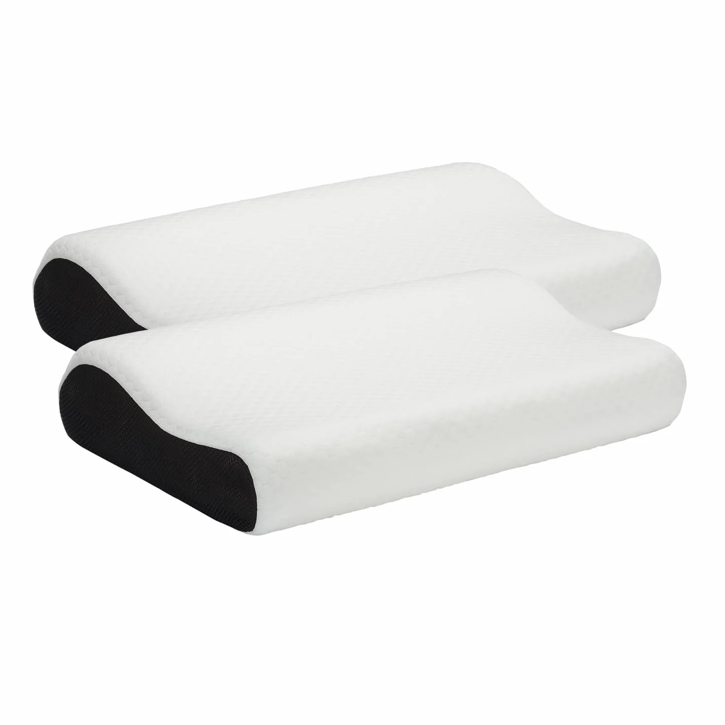PIKOLIN Home AH32 - Pack de 2 Almohadas viscoelásticas ergonómicas de Doble Funda para Dormir de Lado o Boca Arriba de firmeza Media
