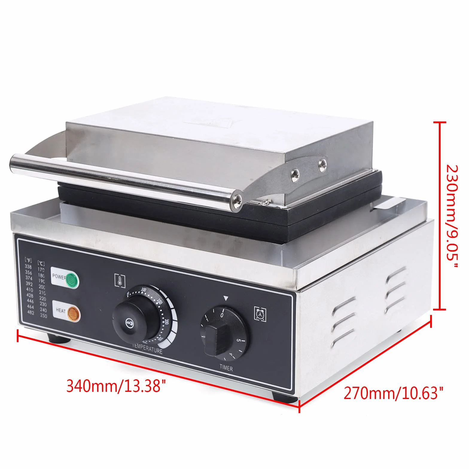 Máquina de donuts eléctrica 1550 W, 12 moldes antiadherentes – Freidora profesional para café, panadería y hogar | Ajuste de temperatura 50-300 °C y temporizador, acero inoxidable, 220 V