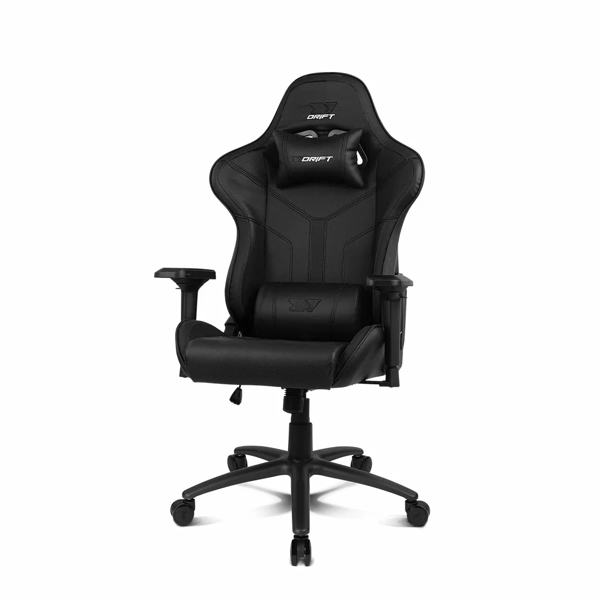 DRIFT GAMING DR350 – Silla Gaming Ergonómica Profesional con Reposabrazos 4D, Cojines Lumbar y Cervical, Inclinable 135º, Ruedas Silenciosas – Negra