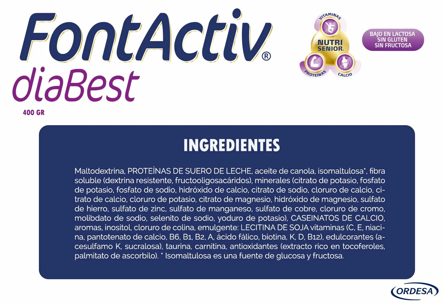 FontActiv diaBest Vainilla 3PACK Suplemento Nutricional con Fibra de Bajo Índice Glucémico
