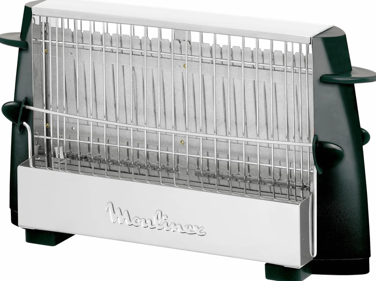 Moulinex Multipan, Tostador clásico de 760 W para todo tipo de pan, Hasta 4 rebanadas a la vez, Acero inoxidable, Empuñadoras laterales frías, Fácil manejo, transporte y uso, Color Negro, A15453