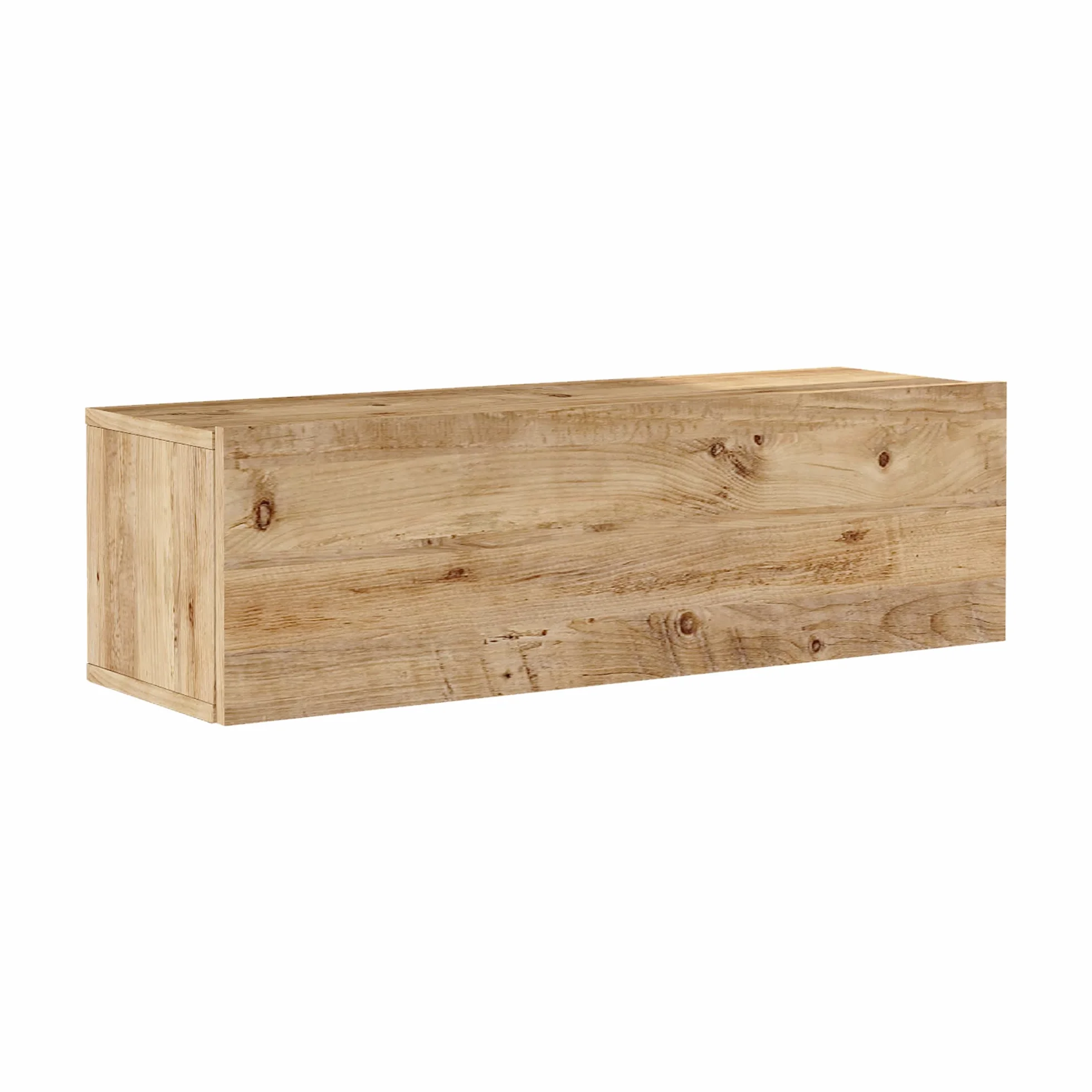 [en.casa] Mueble TV Lapinlahti Suspendido Mesa Tele de Pared con 1 Puerta Aglomerado 100 x 32 x 30 cm - Efecto Roble rústico