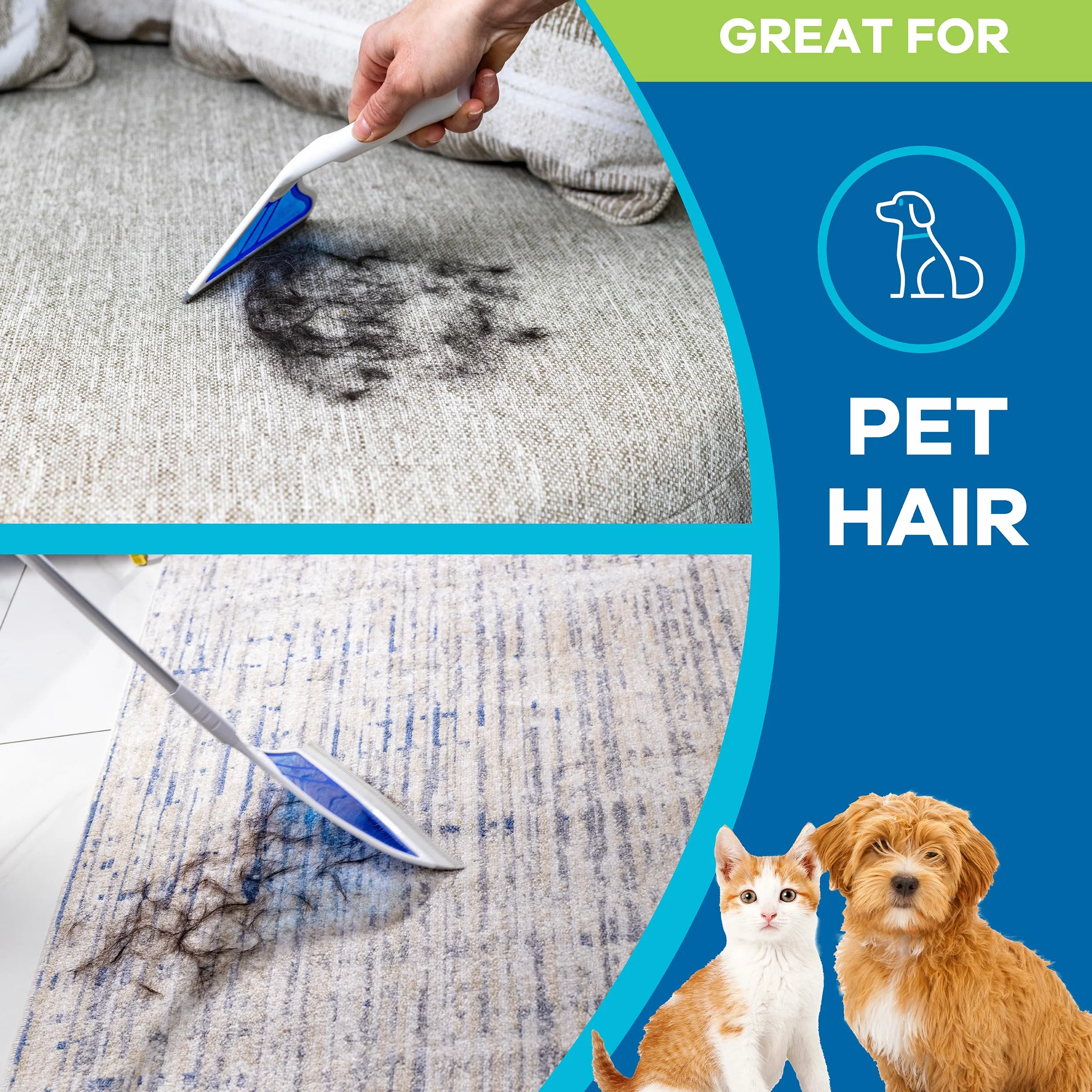 Helio AirBroom - Escoba de Suelo Todo en uno para Limpieza Interior, Limpia el Polvo, la Suciedad, el Pelo de Animales de alfombras, baldosas y Suelos de Madera Dura.