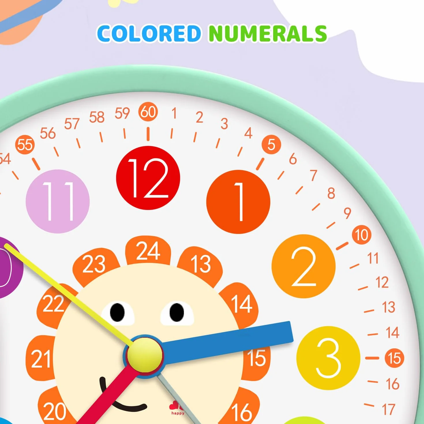 Reloj despertador analógico para niños con luz nocturna educativo