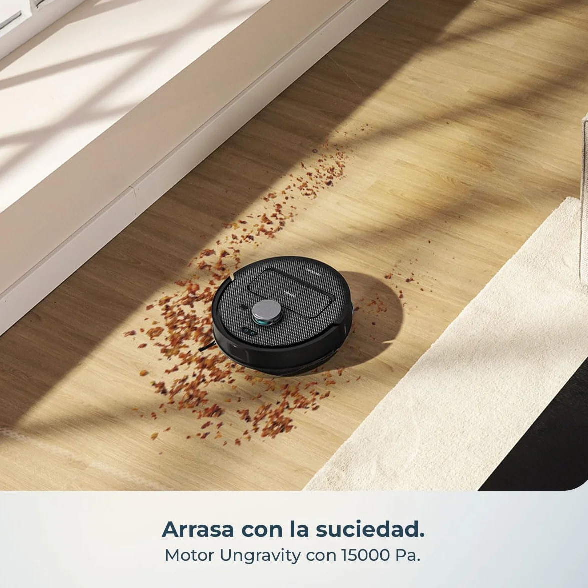 Cecotec Robot Aspirador y Friegasuelos con Base de Autovaciado y App Conga X50 X-Treme. Navegación Láser, Mapeo Interactivo, 15000Pa, Autonomía 240mins, Mopas Elevables, Base con 3 Depósitos