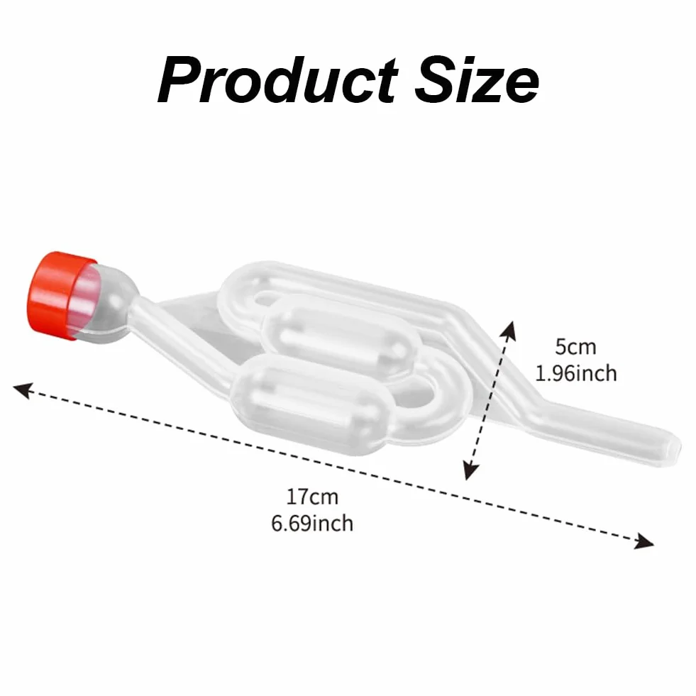 Tubo de Fermentación Airlock, Airlock para Fermentación, Válvula de Bloqueo de Aire Transparente para Elaboración de Cerveza, Vino, y Encurtidos, 3pcs