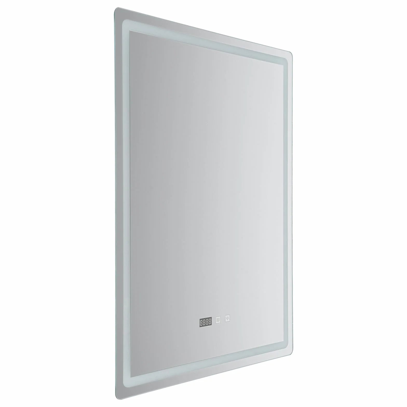 Espejo de Baño LED 60 x 80 cm, IP54, con Luz Regulable, Anti-Niebla, Display de Temperatura y Hora, Memoria de Ajustes Favoritos