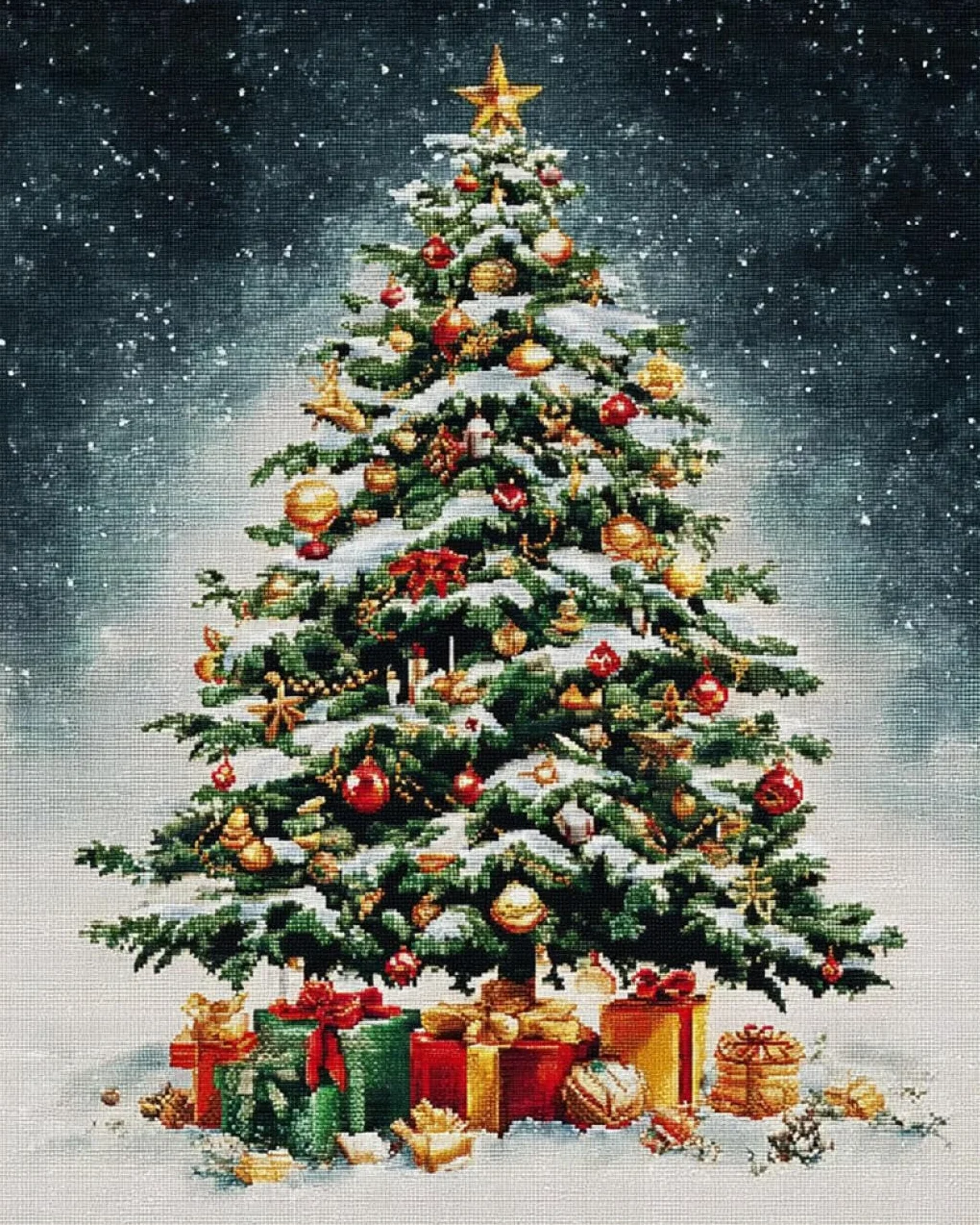 Paisaje DIY Kit Manualidades Alfombra Árbol De Navidad De Dibujos Animados Kits De Ganchillo Para Hacer Alfombras,Juego De Bordado,Kit De Ganchillo Para Principiantes,Manualidades De 55x75cm
