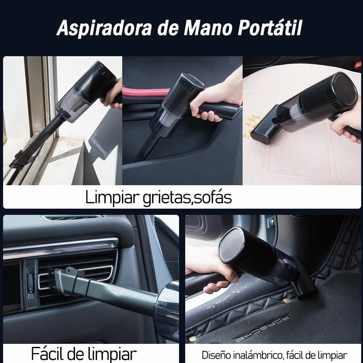 Aspirador de Mano,Aspiradora Coche Potente,20000PA/Sólidos y Líquidos,Aspiradora de Mano sin Cable,Mini Aspiradora de Mano para Hogar,sofá,Oficina