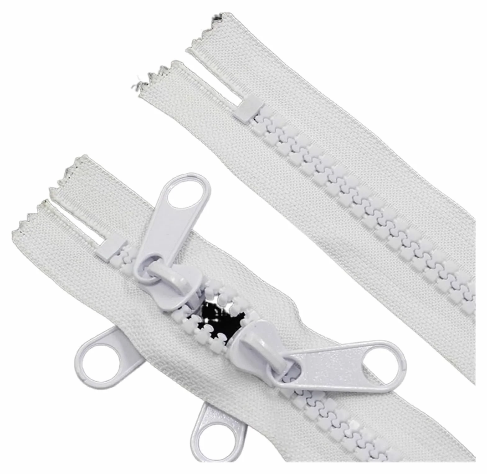 Cremalleras para coser Cremalleras decorativas de 100 a 600 cm con doble cursor y cierre bidireccional for bolsas de tienda de campaña, accesorios de costura for exteriores.(White,500CM1PCNO10)