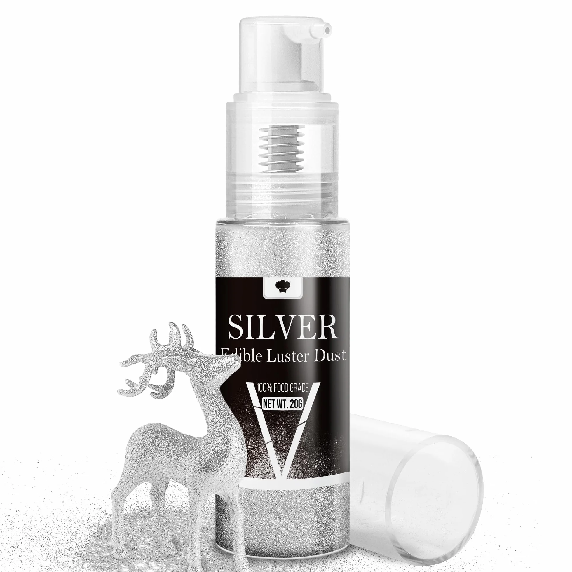 Purpurina Comestible Plata 20g Spray Decoracion Pasteles Fondant