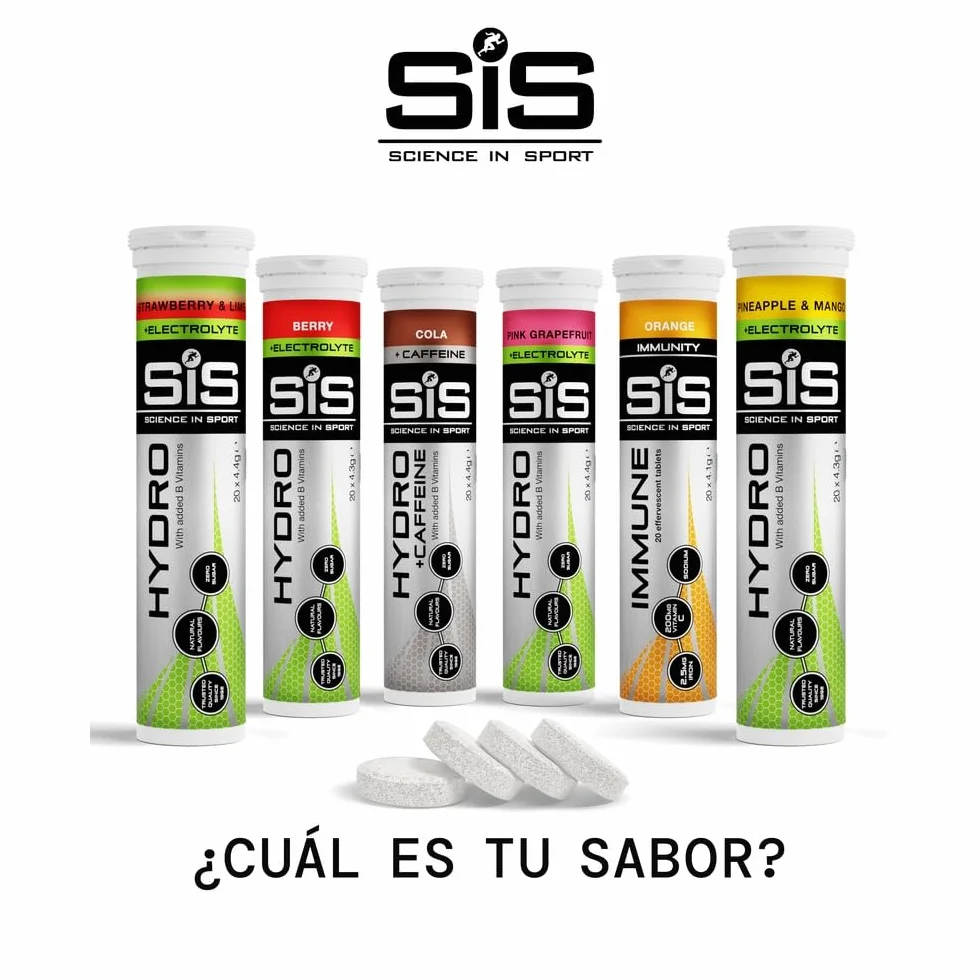 Science in Sport HYDRO comprimidos electrolitos 20 uds. citrón veganos efervescentes