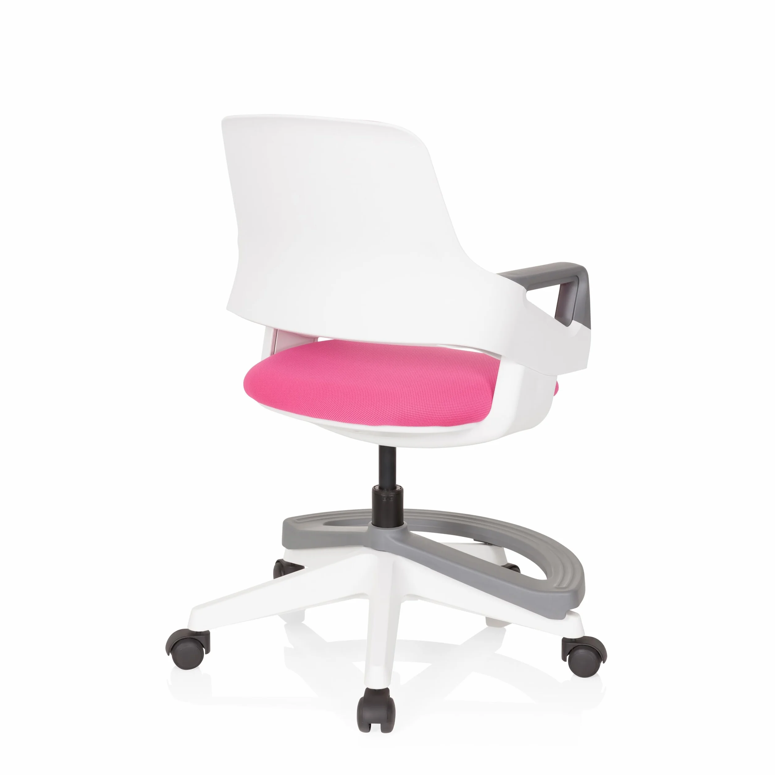 hjh OFFICE 640480 Silla giratoria para niños Kid Flex Tela Rosa, Silla giratoria, reposapiés y Respaldo Regulable