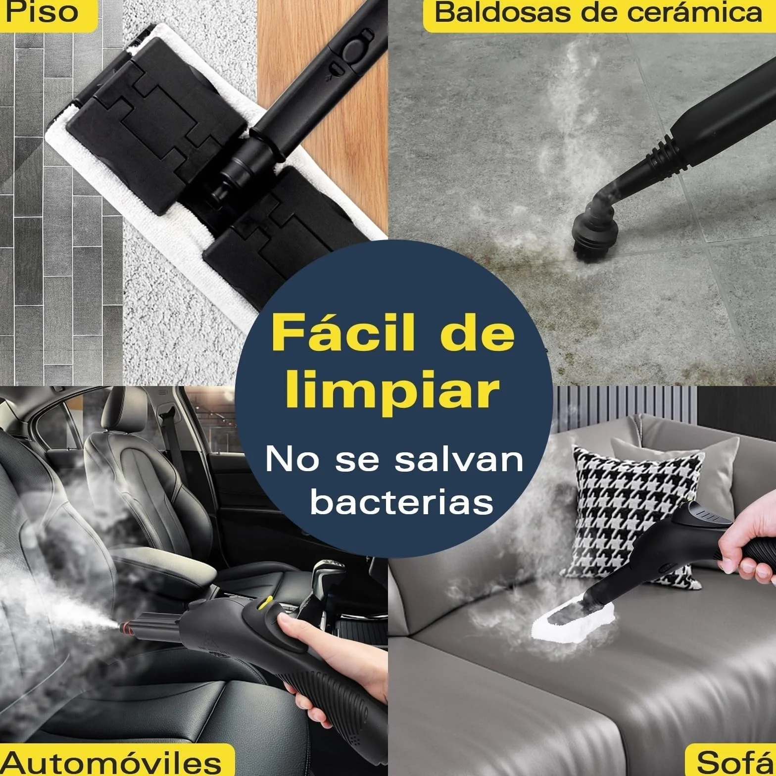 Waitbird Limpiador a vapor 1500W 4,5 bares 120°C 1100 ml 21 accesorios