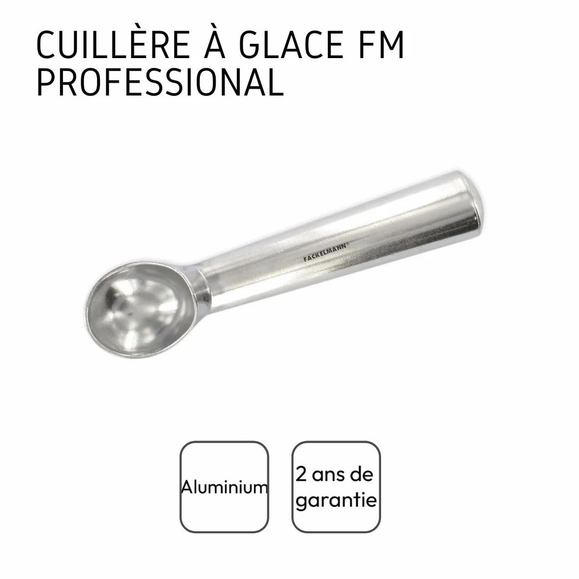 FM Professional Cuchara para Helado de Aluminio 18,5 cm Gris