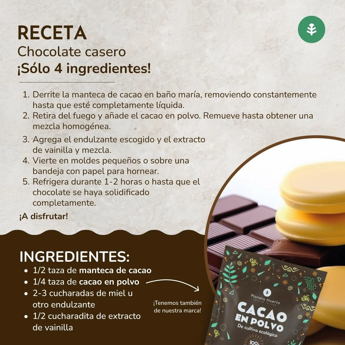 Manteca de Cacao en Obleas ECO 250 g – Manteca de Cacao 100% Natural, Pura y Ecológica