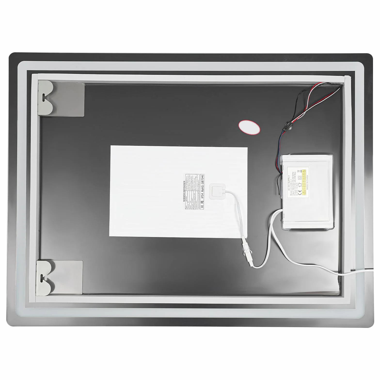 Espejo de Baño LED 60 x 80 cm, IP54, con Luz Regulable, Anti-Niebla, Display de Temperatura y Hora, Memoria de Ajustes Favoritos