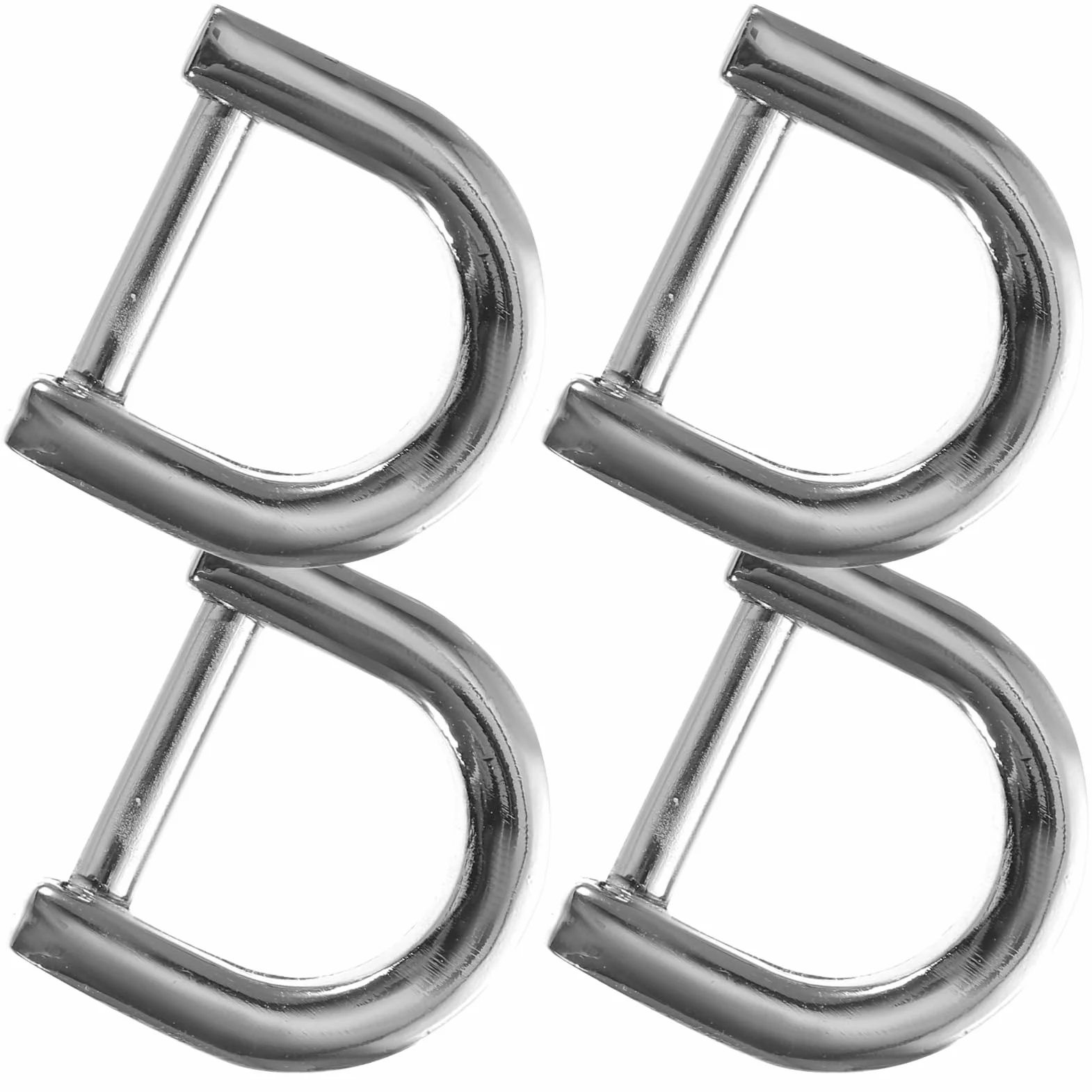 HOMSFOU Anillas para Bolsos Fácil Instalación de Aleación de Zinc en Forma de D Hebilla de Cadena de Bolso de Metal 4 Piezas para Correas y Uso Diario