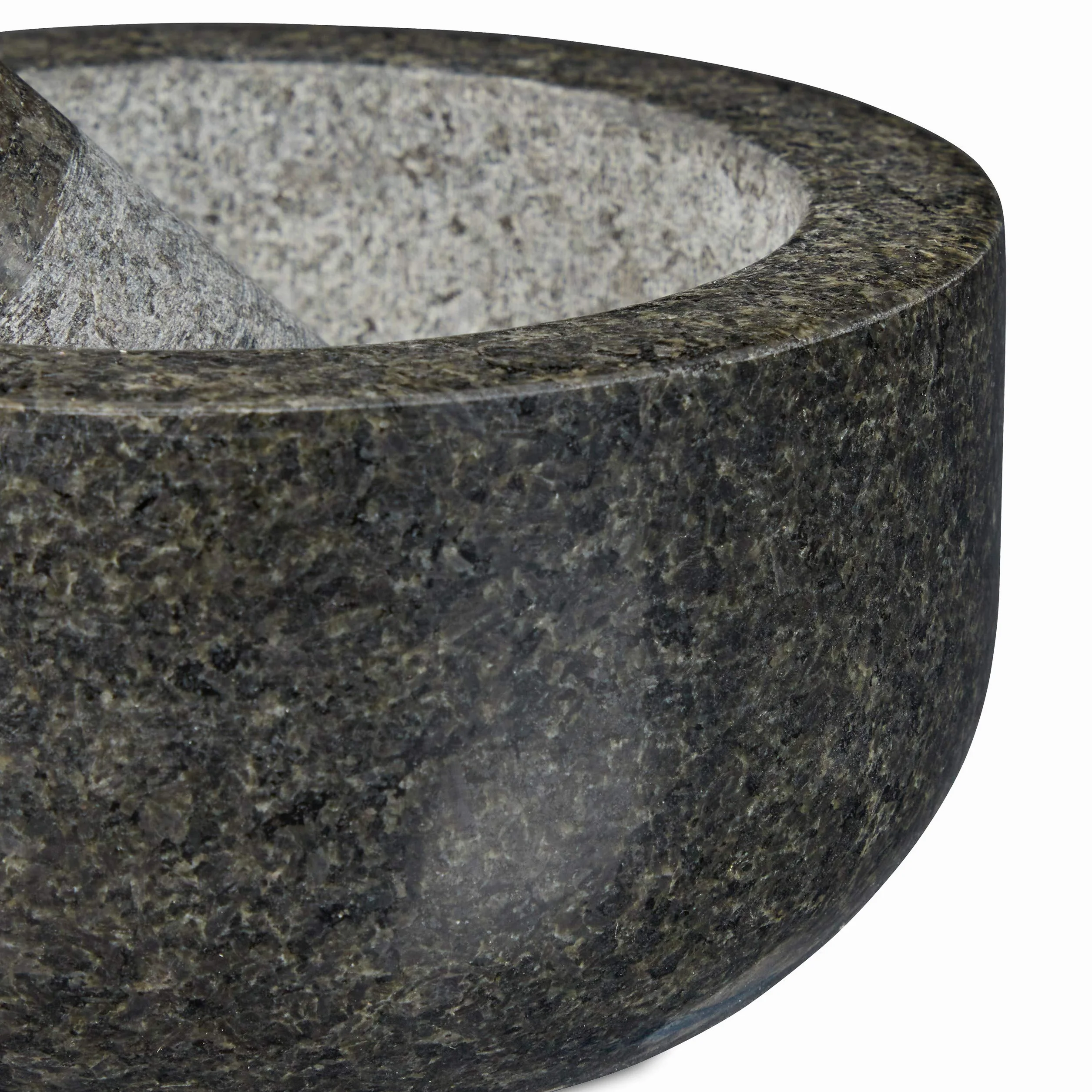 Relaxdays Mortero Granito con Mano, Resistente, Duradero, Especias, Hierbas, Moledor Piedra Pulida, 16cm Ø, 400ml, Gris
