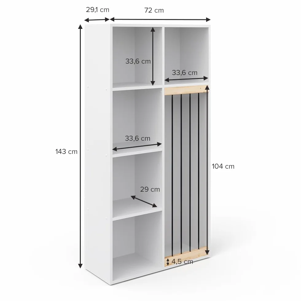 Vicco Estantería Infantil Marvin 72 x 143 cm Blanco