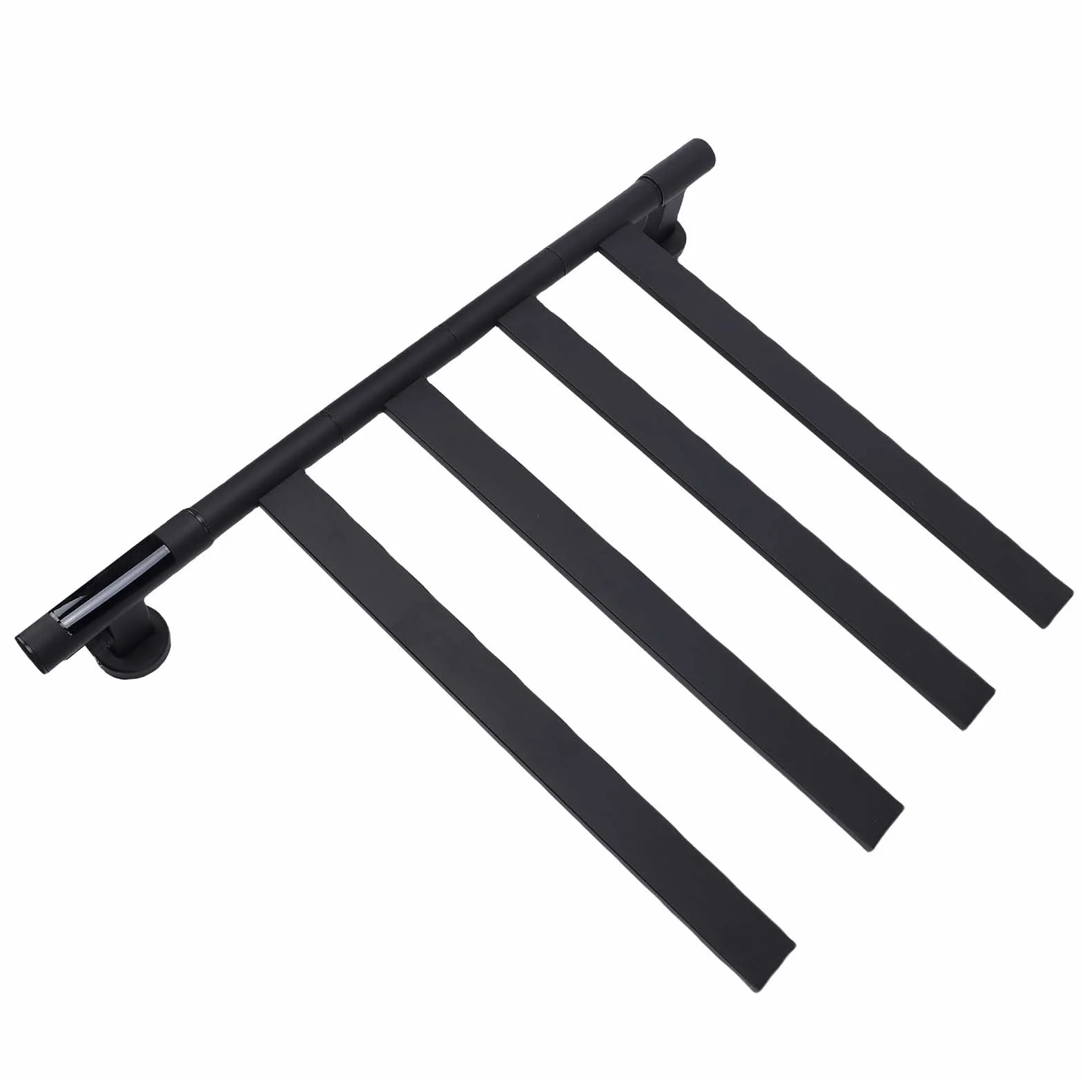 FTVOGUE Toallero Eléctrico Inteligente con Calefacción, Calentador de Toallas con Calefacción de 75 W, Calentamiento Rápido, 4 Brazos Giratorios de 180° con (Tubo Cuadrado Negro Giratorio (Enchufe