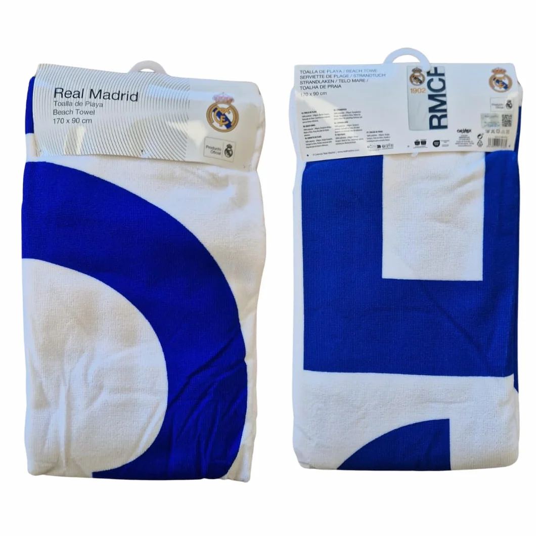 Toalla Real Madrid de Microfibra 170x90 cm 240 gsm 100% Poliéster
