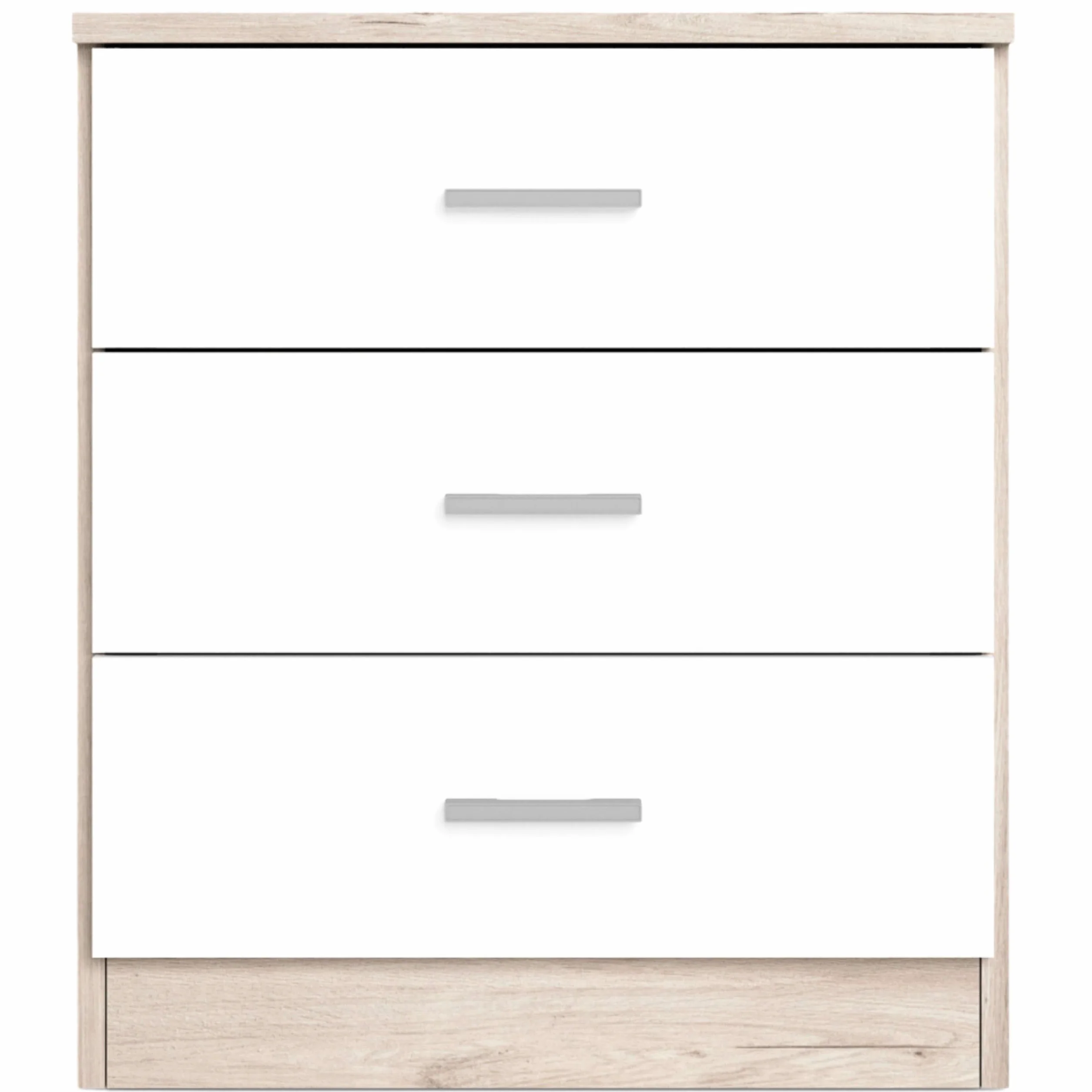 Miroytengo Conjunto Muebles Dormitorio Matrimonio con Cómoda, 2 Mesitas Noche 3 Cajones y Cómoda 5 Cajones Color Blanco y Sahara