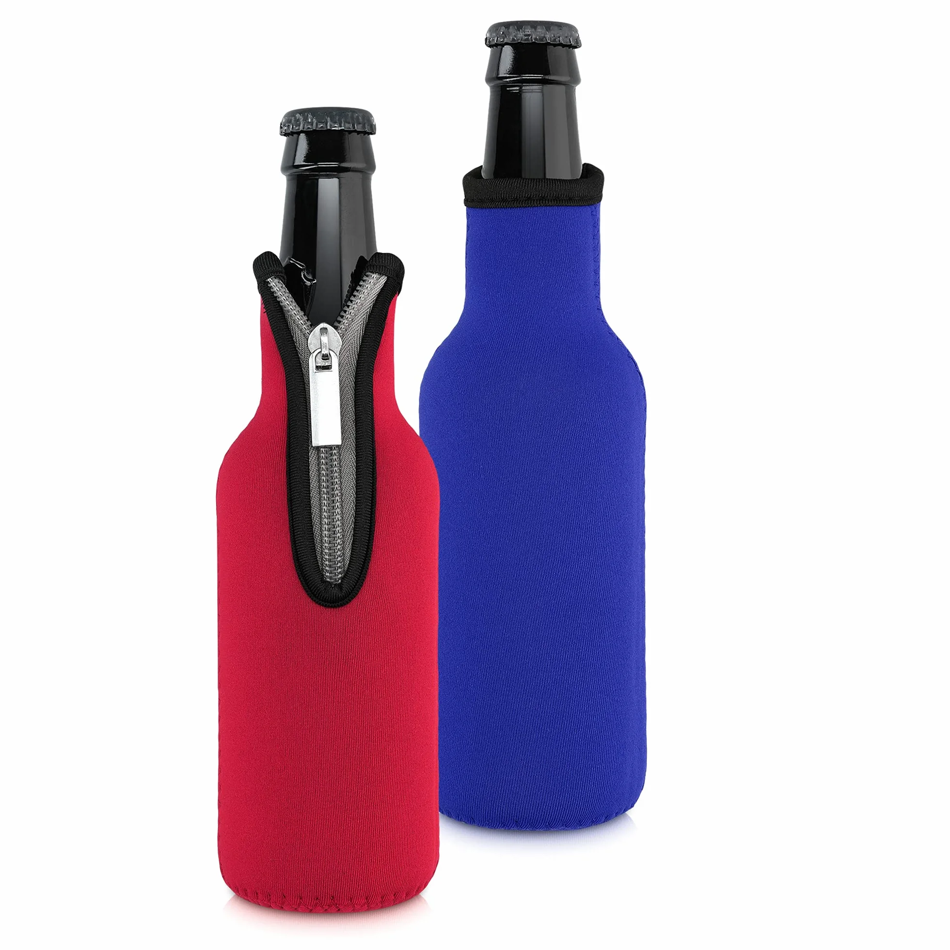 kwmobile Set de 2 Fundas enfriadoras de Botellas - para Botella de 330ml - Mantén tu Botella fría - En Azul/Rojo