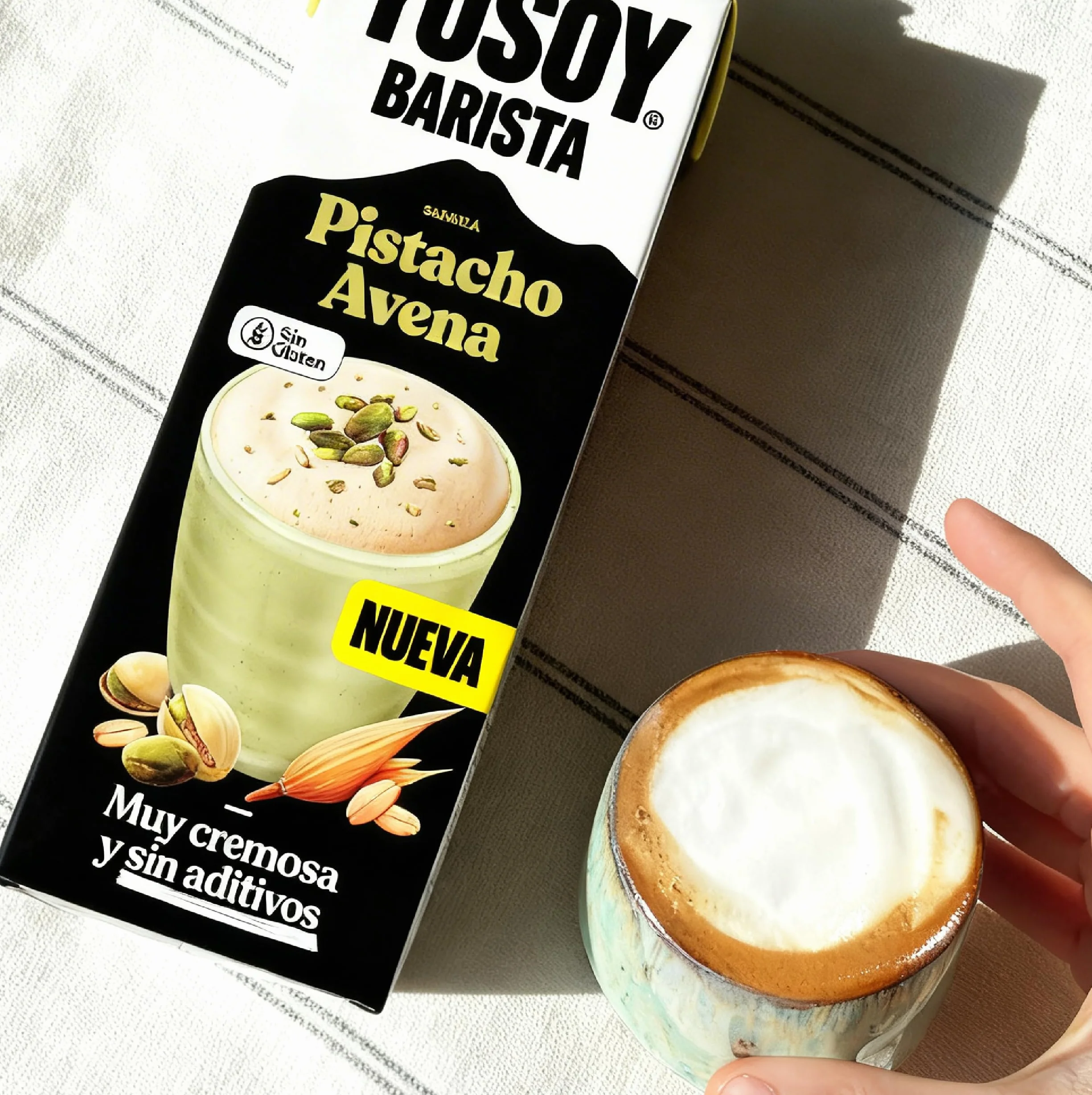 YOSOY Bebida Vegetal Barista Pistacho Avena Pack 6 x 1L