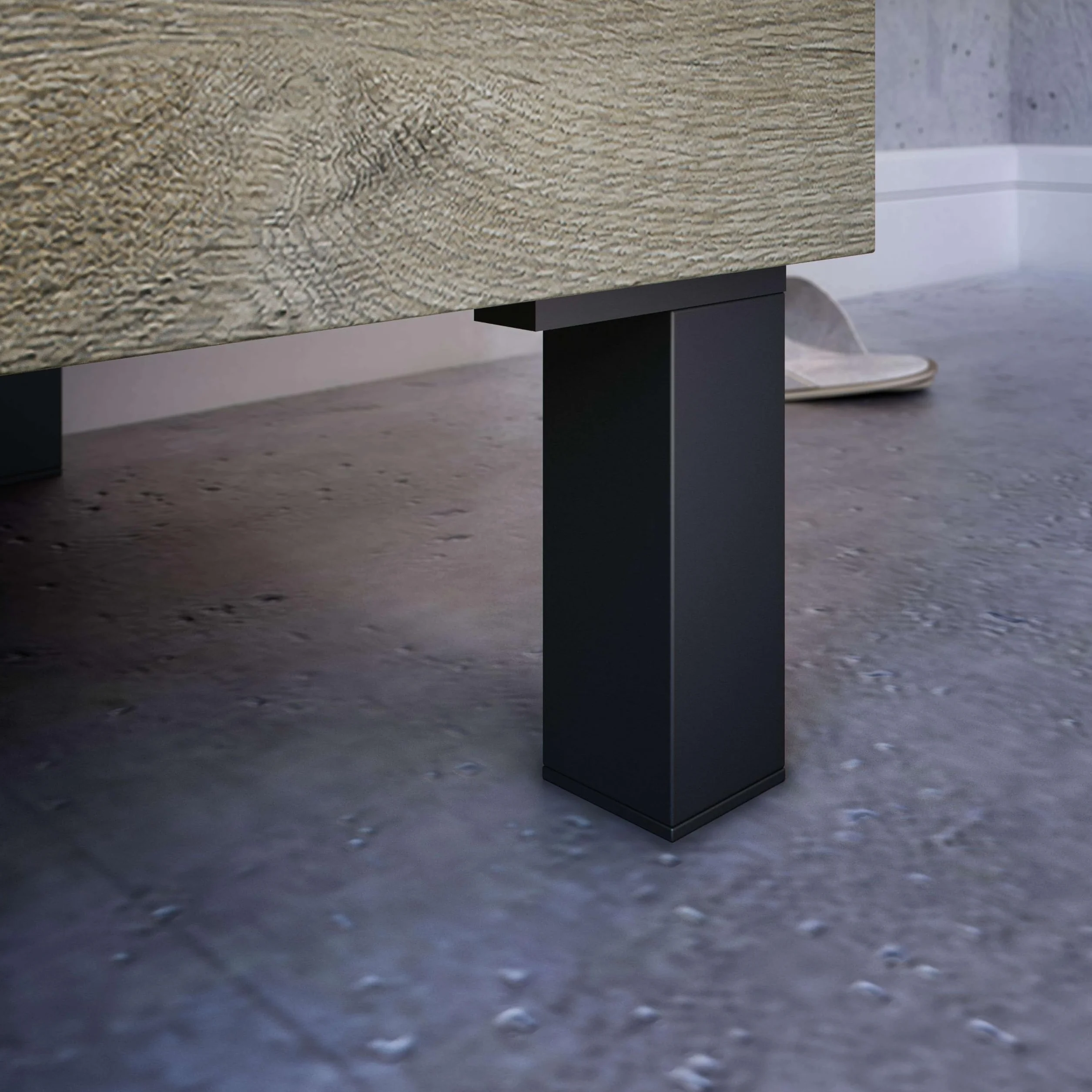 ARKITMOBEL Mueble de Baño Athena con 3 Cajones y Espejo, Módulo de Lavabo con Patas, Color Roble Alaska, Medidas: 80x86x45 cm (Lavabo No Incluido)