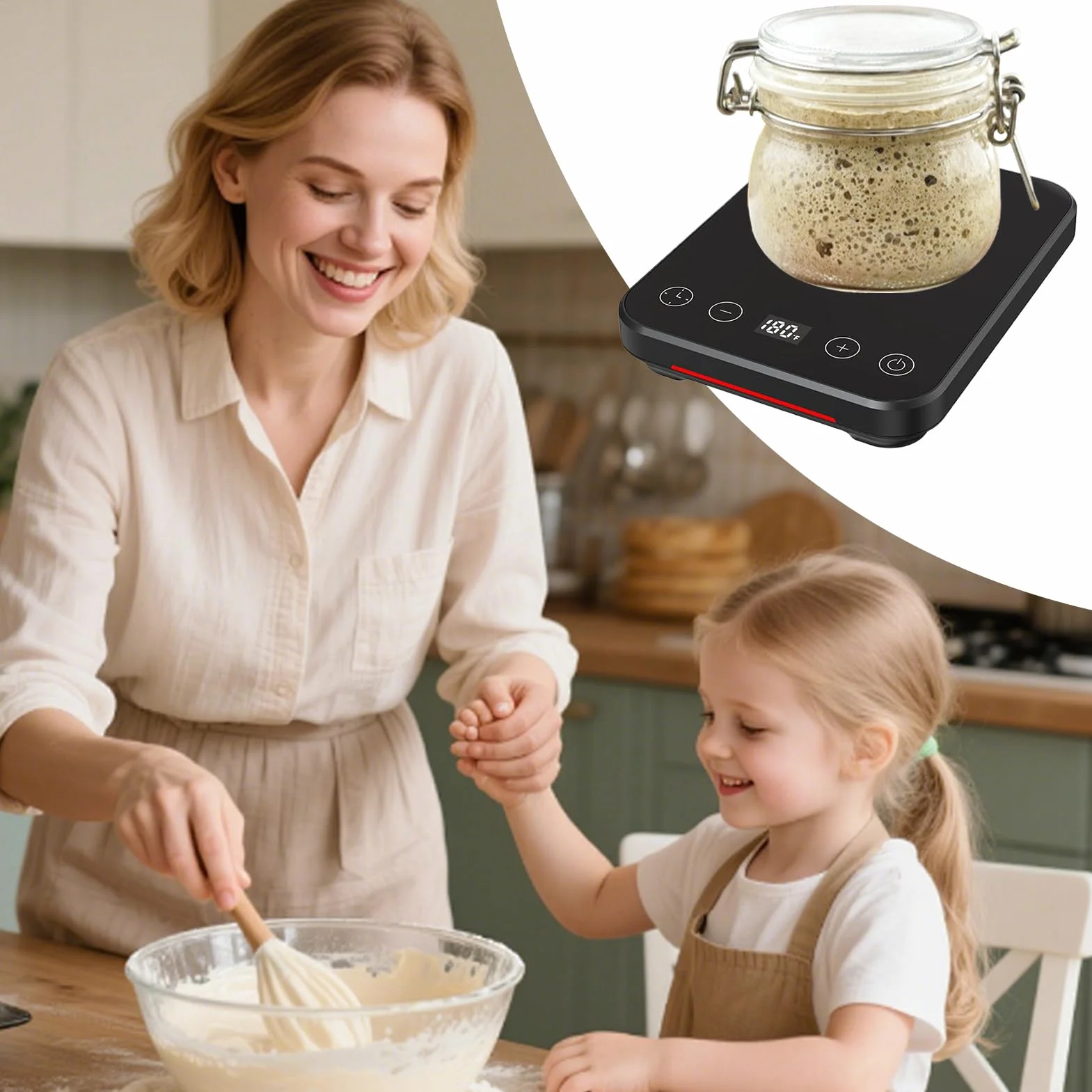 Calentador de | Herramienta de Fermentación con Temporizador | Alfombrilla de Fermentación con Temperatura Controlada y Temporizador para Pan, Queso, Café, Cocina y Casa