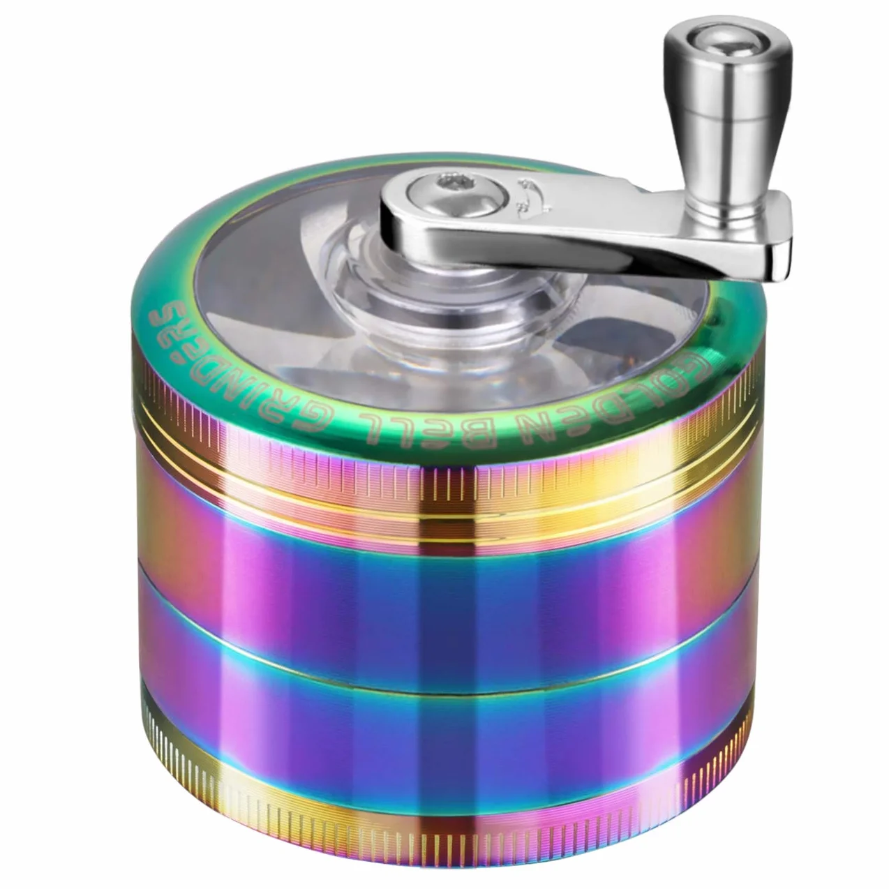 LIHAO Grinder Moledor de Especias Molinillo de Especias Metálico con Manija 60mm 4 piso Duradero Aleación de Zinc (Multicolor)