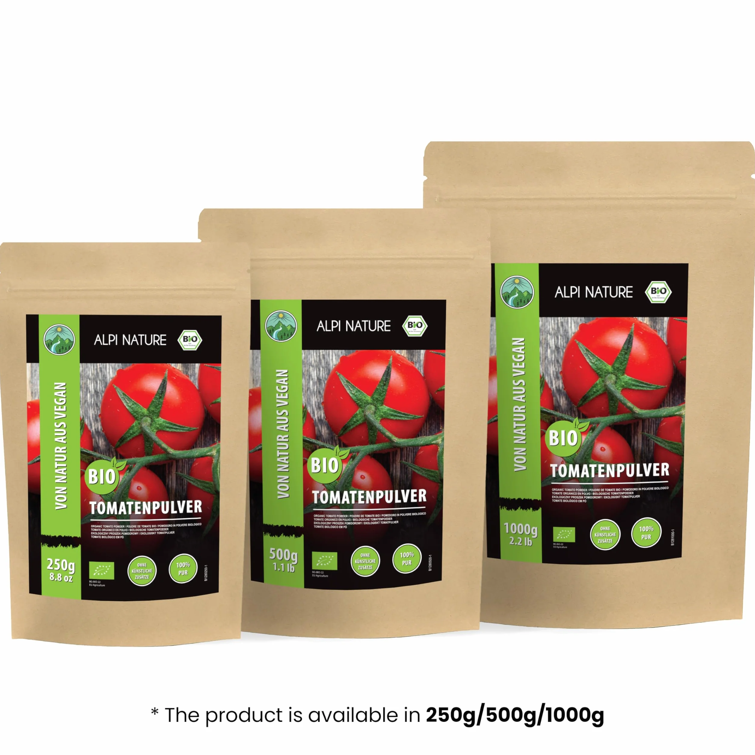 Alpi Nature Tomate Orgánico en Polvo 500g, Condimento de Tomate Seco