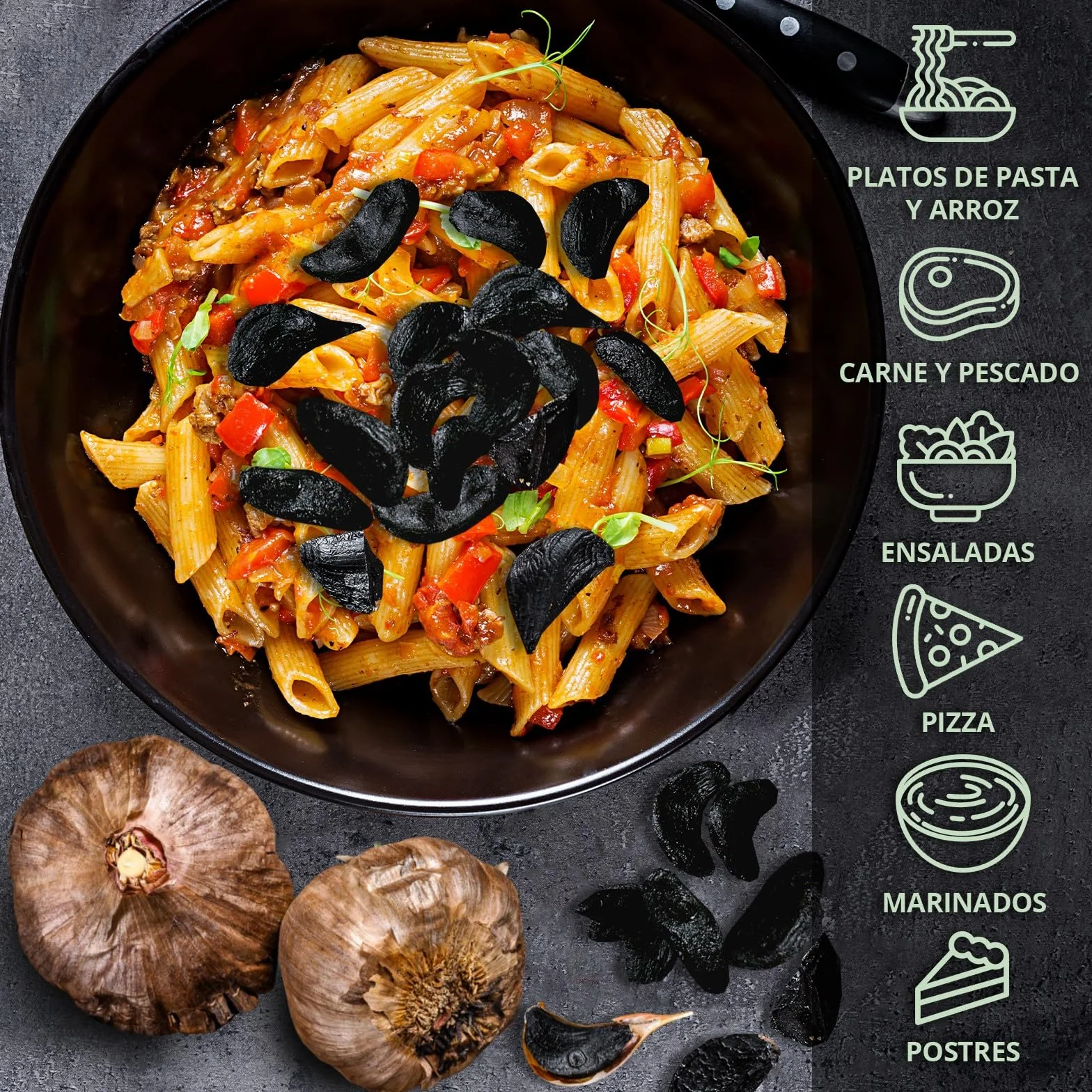 Detox Organica Ajo Negro 4 Cabezas Fermentadas Dientes Enteros Fermentación 90 Días 100% Natural Vegano