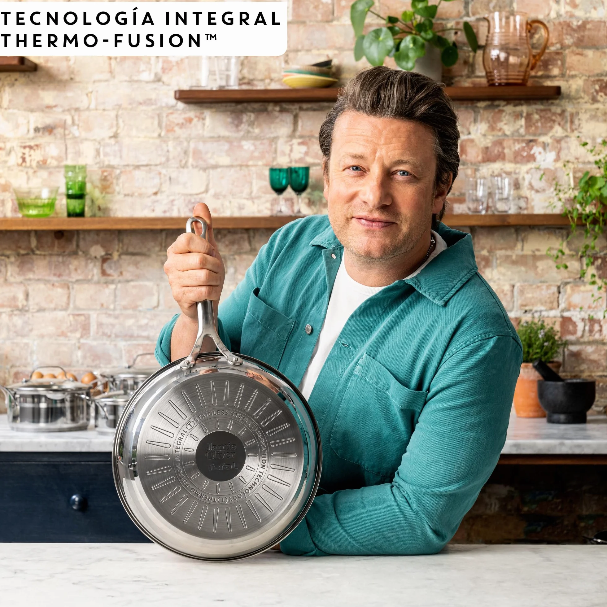 Tefal Sartén de acero inoxidable 24 cm Jamie Oliver Thermo-Fusion Apto inducción