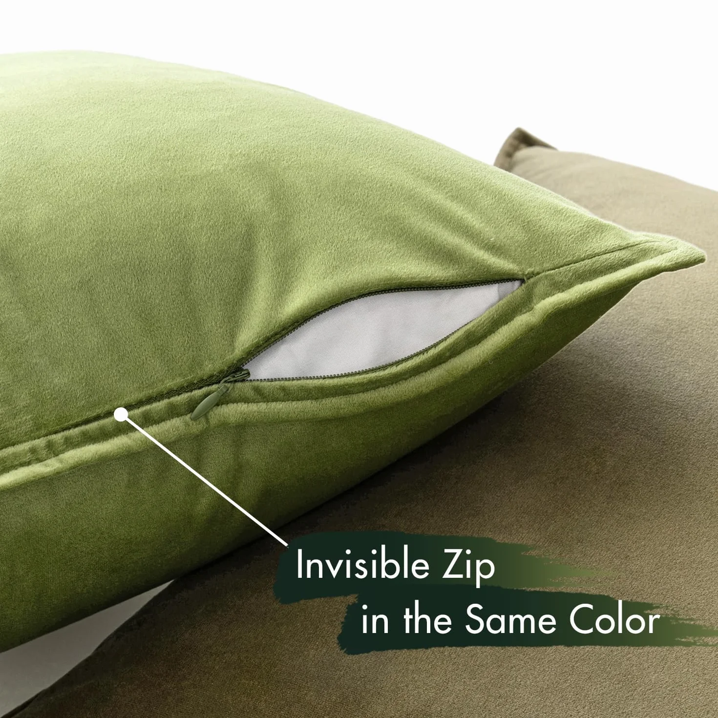 MIULEE Set de 4 Cojines de Terciopelo 40x40cm Colección Verde Cojines Cama Decorativas para Sofá o Silla Fundas de Cojín con Borde Envolvente Sofá Salón Dormitorio Fundas de Cojín Decorativas