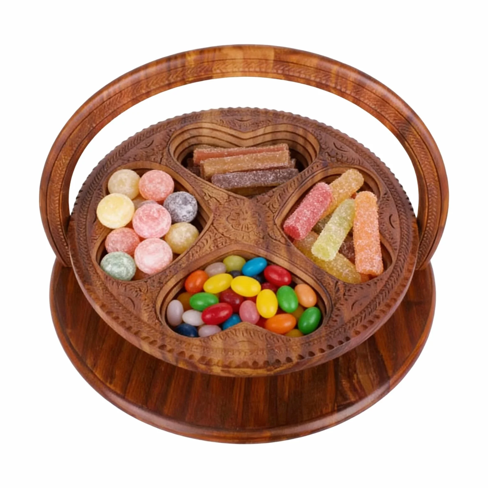 Plegable Contenedor de Dulces de Madera | Cesta De Pan Plegable Para Cocina Hogar Comedor Oficina Sala Dormitorio Despacho Picnic Snacks