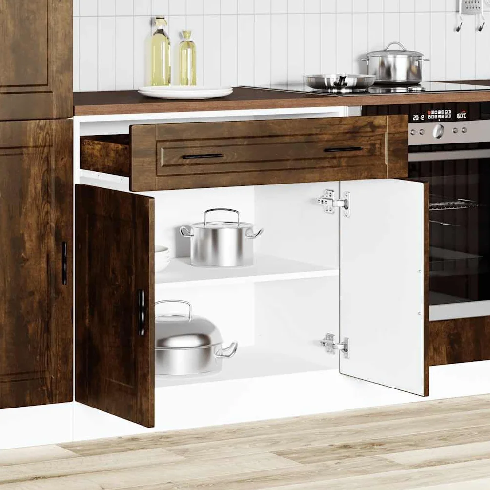 vidaXL Mueble bajo de Cocina Porto Roble Ahumado Madera reconstituida